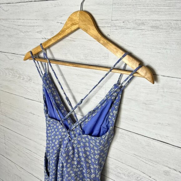 Abercrombie & Fitch Jumpsuit Womens SZ XXS Blue & White Floral Ditsy Cottagecore - Picture 12 of 16